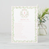 Invitation Sweet Crest | Spill the Tea Bridal Shower Game  (Debout devant)