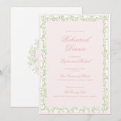 Invitation Sweet Crest w/ Blush Pink Bow | Rehearsal Dinner (Devant / Derrière)
