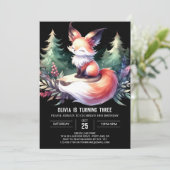 Invitation Sweet Custom Fox Anniversaire numérique (Debout devant)