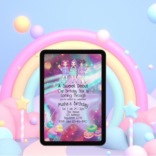 Invitation Sweet Debut Birthday KPOP Star