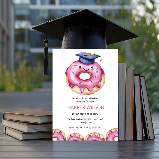 Invitation Sweet Donut Graduation Party