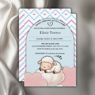 Invitation Sweet Dreams Little Lamb Cute Kawaii Baby shower