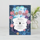 Invitation Sweet Editable Candyland Anniversaire (Debout devant)