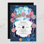 Invitation Sweet Editable Candyland Anniversaire (Devant / Derrière)