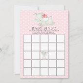 Invitation Sweet Elephant BINGO Baby shower Jeu (Devant)