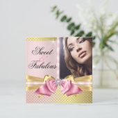 Invitation Sweet et Fabulous Rose Gold Shimmer Anniversaire (Debout devant)