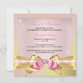 Invitation Sweet et Fabulous Rose Gold Shimmer Anniversaire (Dos)