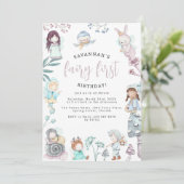 Invitation Sweet Fairy Première fête d'anniversaire (Debout devant)