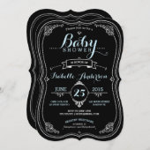 Invitation Sweet Fancy Chalkboard Baby shower garçon (Devant / Derrière)