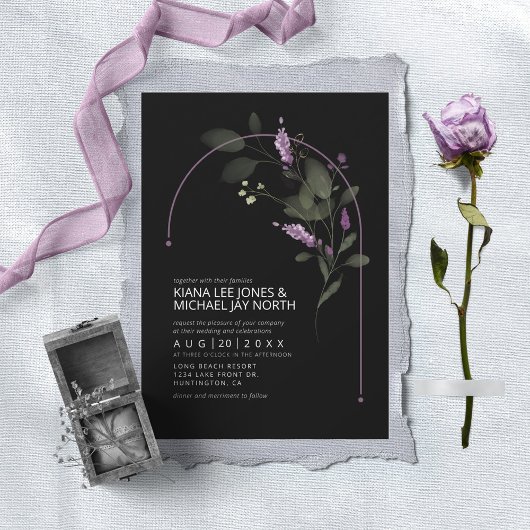 Invitation Sweet Floral Arch Mariage Lilac ID998