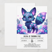 Invitation Sweet Fox Digital Anniversaire (Devant / Derrière)