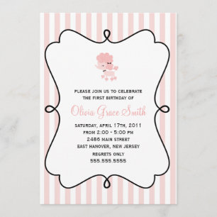 Invitation Sweet French Poodle Girls Anniversaire