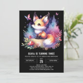 Invitation Sweet Fun Fox Anniversaire numérique (Debout devant)