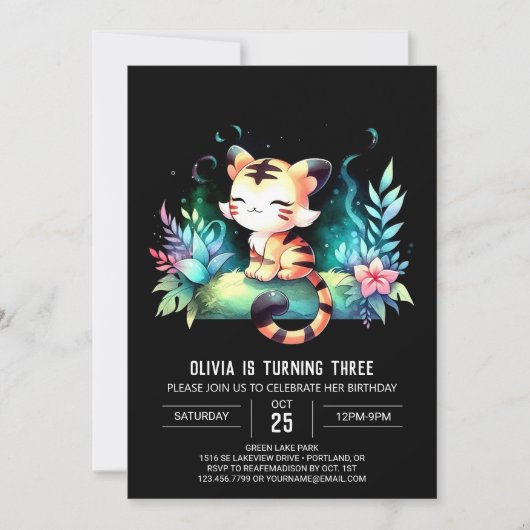 Invitation Sweet Fun Tiger Anniversaire (Devant)