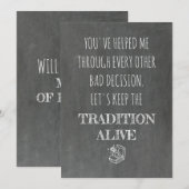 Invitation Sweet Funny Bridesmaid / Maid of Honor Proposition (Devant / Derrière)