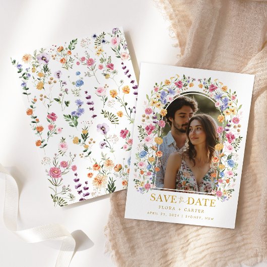 Invitation Sweet Garden Floral Arch Photo Enregistrer la date