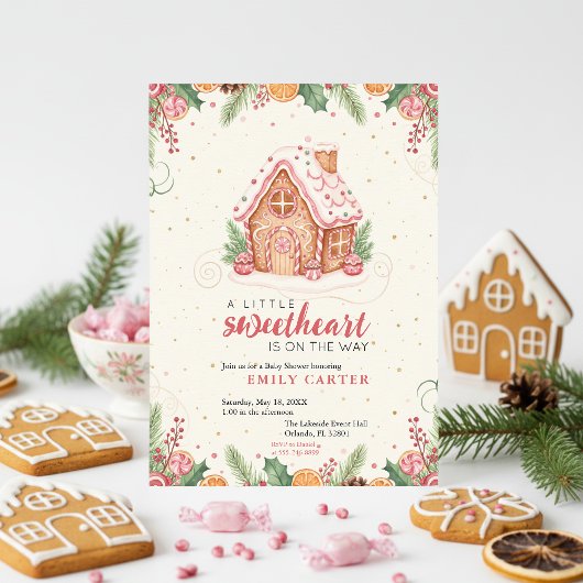 Invitation Sweet Gingerbread Baby Shower