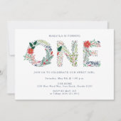 Invitation Sweet Girl Floral Fête d'anniversaire (Devant)