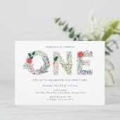 Invitation Sweet Girl Floral Fête d'anniversaire (Debout devant)