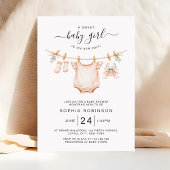 Invitation Sweet Girl Is on the Way Clothesline Baby Shower