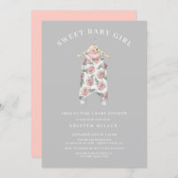 Sweet Girl Rose Baby shower Romper
