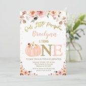 Invitation Sweet Girls Rustic Fall Citrouille 1er anniversair (Debout devant)