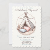 Invitation Sweet Girly Teepee Sleepover Party Anniversaire (Devant)