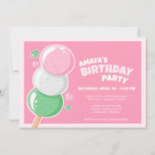 Invitation Sweet Hanami Dango fête d'anniversaire (Devant)