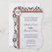 Invitation Sweet Heart Damask côté frontière Coral Trim Maria (Dos)