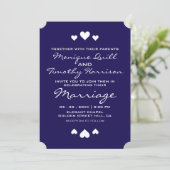 Invitation Sweet Hearts Royal Blue Mariage (Debout devant)