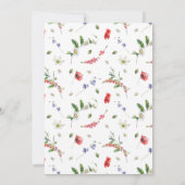 Invitation Sweet Hérisson Aquarelle Baby shower Floral (Dos)