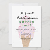 Invitation Sweet Ice Cream Birthday (Devant)