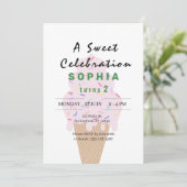 Invitation Sweet Ice Cream Birthday (Debout devant)