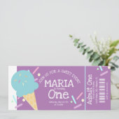 Invitation Sweet Ice Cream Sprinkings Anniversaire Ticket Par (Debout devant)