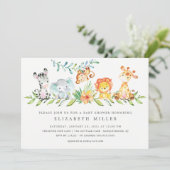Invitation Sweet Jungle Animaux Neutral Invitatiatiation Baby (Debout devant)