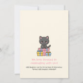 Invitation Sweet Kawaii Chat noir fête d'anniversaire (Dos)