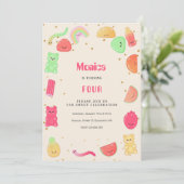 Invitation Sweet kawaii gummi candies anniversaire (Debout devant)