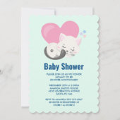 Invitation Sweet Kitty Chat Dormir avec une grande douche de  (Devant)