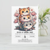 Invitation Sweet Kitty Whimsical World Anniversaire (Debout devant)