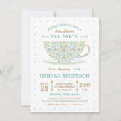 Invitation Sweet Lacy Teacup Baby shower genre neutre (Devant)