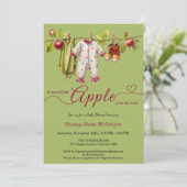 Invitation Sweet Little Apple Baby Shower | Fall Rustic Baby  (Debout devant)