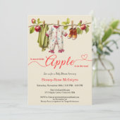 Invitation Sweet Little Apple Baby Shower | Fall Rustic Baby  (Debout devant)