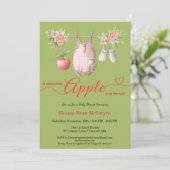 Invitation Sweet Little Apple Baby Shower | Fall Rustic Baby  (Debout devant)