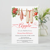 Invitation Sweet Little Apple Baby Shower | Fall Rustic Baby  (Debout devant)