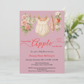 Invitation Sweet Little Apple Baby Shower | Fall Rustic Baby  (Debout devant)