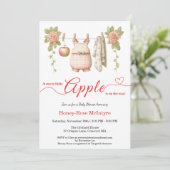 Invitation Sweet Little Apple Baby Shower | Fall Rustic Baby  (Debout devant)