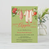 Invitation Sweet Little Apple Baby Shower | Fall Rustic Baby (Debout devant)