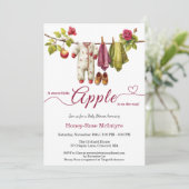 Invitation Sweet Little Apple Baby Shower | Fall Rustic Baby  (Debout devant)