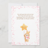 Invitation Sweet Little Bunny fille demande Baby shower de de (Dos)