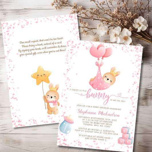 Invitation Sweet Little Bunny fille demande Baby shower de de